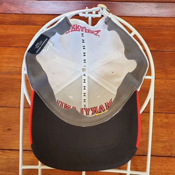 Maryland Terrapins Hat Cap Strapback White‎ Red Under Armour Football - Picture 5 of 6